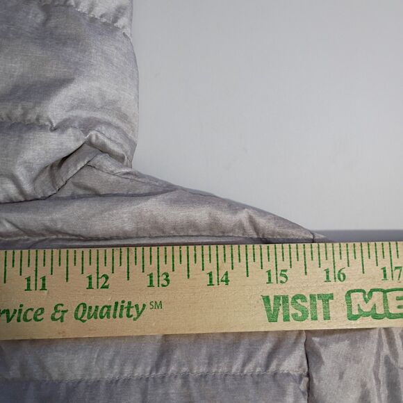 Eddie Bauer Womens Packable Down Winter Coat M Beige Hooded Puffer Parka - Picture 10 of 10